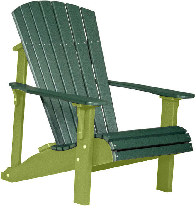 LuxCraft LuxCraft Green Deluxe Recycled Plastic Adirondack Chair Green on Lime Green Adirondack Deck Chair