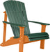 LuxCraft LuxCraft Green Deluxe Recycled Plastic Adirondack Chair Green on Tangerine Adirondack Deck Chair