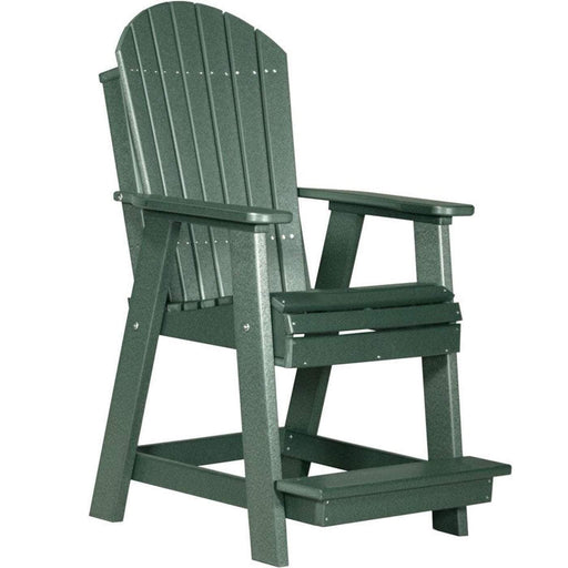 LuxCraft LuxCraft Green Recycled Plastic Adirondack Balcony Chair Green Adirondack Chair PABCG