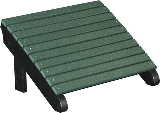 LuxCraft LuxCraft Green Recycled Plastic Deluxe Adirondack Footrest Green on Black Adirondack Deck Chair PDAFGB