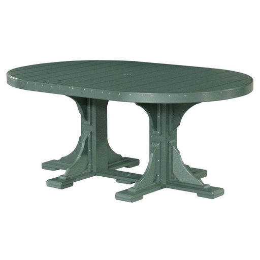 LuxCraft LuxCraft Green Recycled Plastic Oval Table With Cup Holder Green / Bar Tables P46OTBG