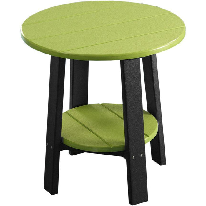 LuxCraft LuxCraft Lime Green Recycled Plastic Deluxe End Table With Cup Holder Lime Green On Black End Table PDETLGB