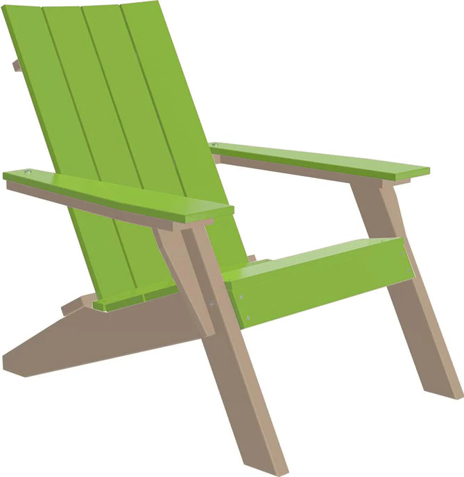 LuxCraft Luxcraft Lime Green Urban Adirondack Chair Lime Green on Weatherwood Adirondack Deck Chair UACLGWE