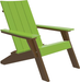 LuxCraft Luxcraft Lime Green Urban Adirondack Chair With Cup Holder Lime Green on Chestnut Brown Adirondack Deck Chair UACLGCB