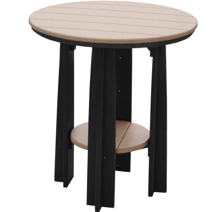 LuxCraft LuxCraft Recycled Plastic 36" Balcony Table Weatherwood On Black Tables PBATWWB