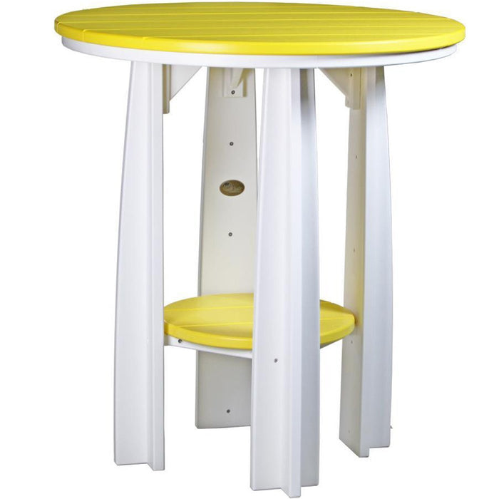 LuxCraft LuxCraft Recycled Plastic 36" Balcony Table With Cup Holder Yellow On White Tables PBATYW