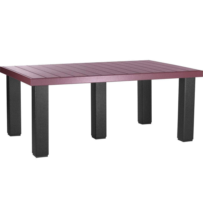 LuxCraft LuxCraft Recycled Plastic 4x6 Contemporary Table Cherrywood On Black Tables P46CTCWB