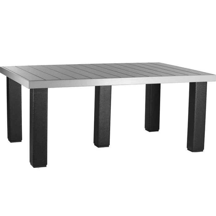 LuxCraft LuxCraft Recycled Plastic 4x6 Contemporary Table Dove Gray On Black Tables P46CTDGB