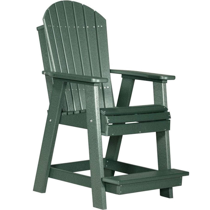 LuxCraft LuxCraft Recycled Plastic Adirondack Balcony Chair Green Adirondack Chair PABCG