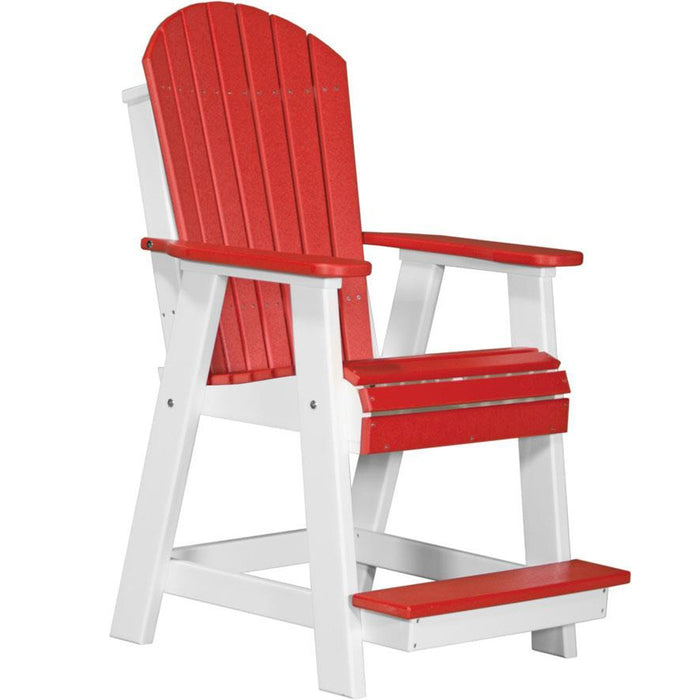 LuxCraft LuxCraft Recycled Plastic Adirondack Balcony Chair Red On White Adirondack Chair PABCRW