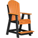 LuxCraft LuxCraft Recycled Plastic Adirondack Balcony Chair Tangerine On Black Adirondack Chair PABCTB