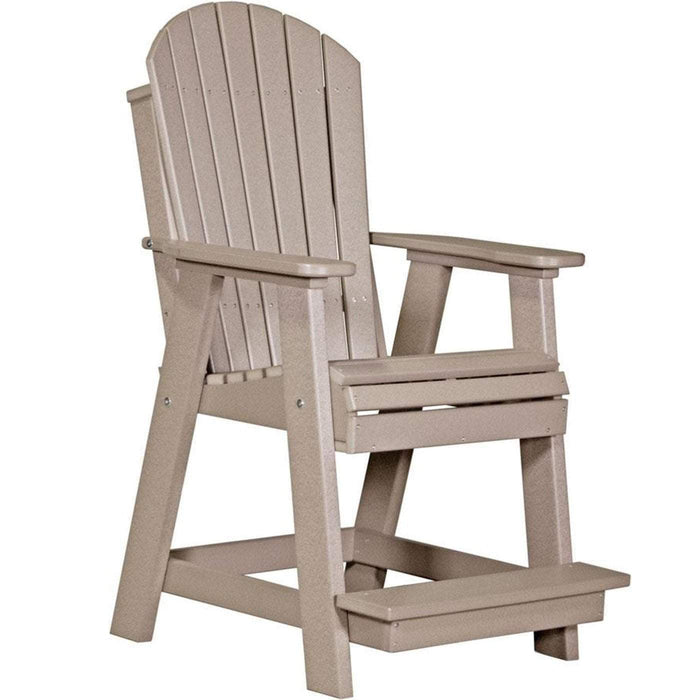 LuxCraft LuxCraft Recycled Plastic Adirondack Balcony Chair Weatherwood Adirondack Chair PABCWW