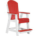 LuxCraft LuxCraft Recycled Plastic Adirondack Balcony Chair With Cup Holder Red On White Adirondack Chair PABCRW