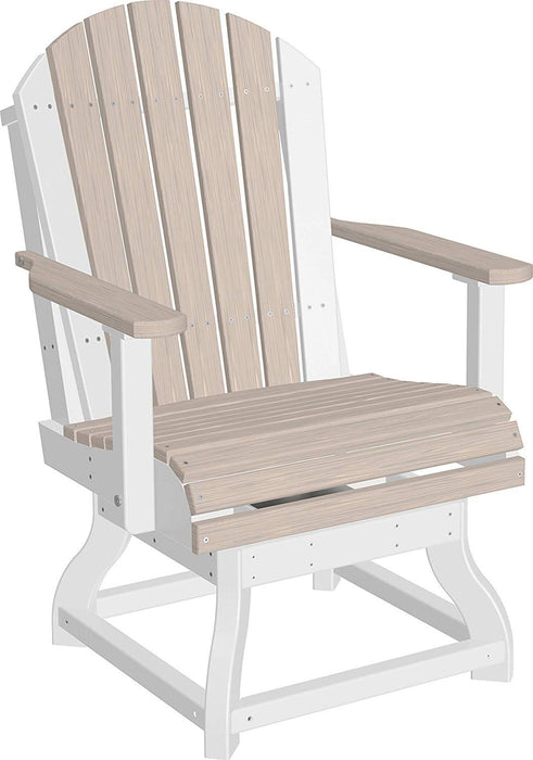 LuxCraft LuxCraft Recycled Plastic Adirondack Swivel Chair Birch On White / Dinning Chair Adirondack Chair PASCDBIW-Dinning