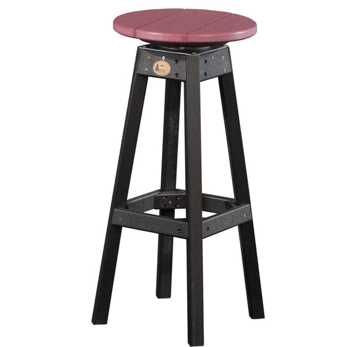 LuxCraft LuxCraft Recycled Plastic Bar Stool Cherrywood On Black Stool PBSCWB