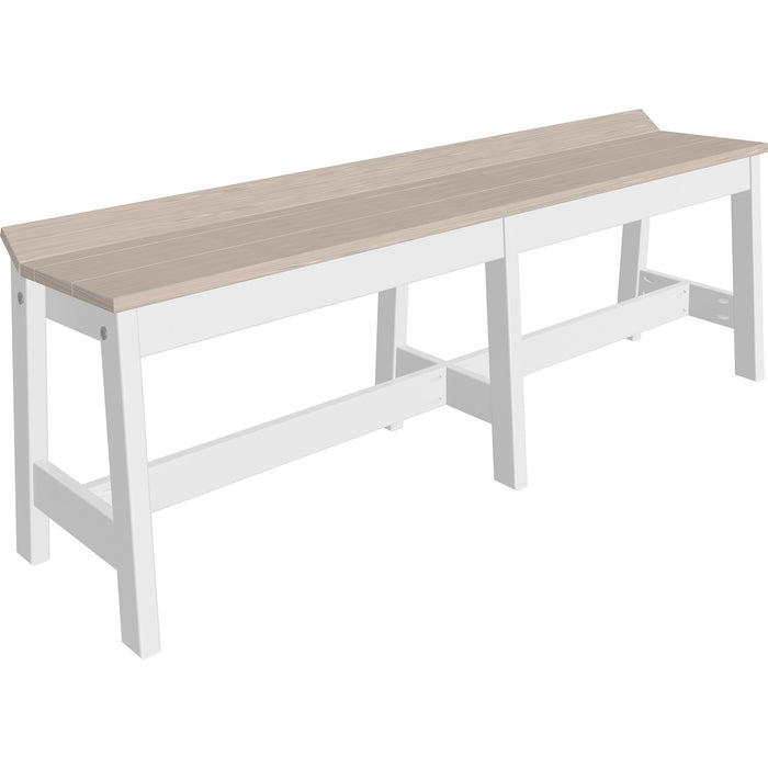 LuxCraft LuxCraft Recycled Plastic Cafe Dining Bench 41'' Cafe Dining Bench / Premium Wood Grain Birch and White Dining Bench LUXCDB41PWGBW