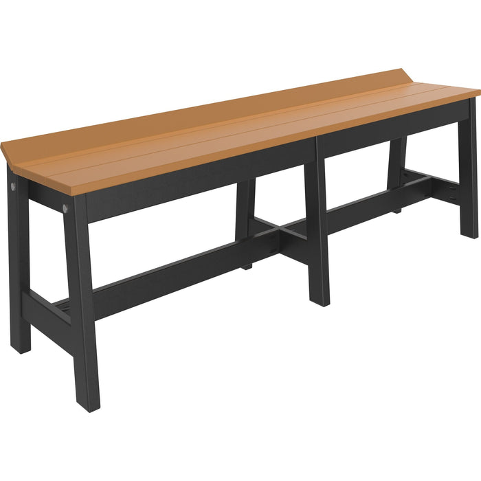 LuxCraft LuxCraft Recycled Plastic Cafe Dining Bench 72'' Cafe Dining Bench / Cedar & Black Dining Bench LUXCDB72BCB