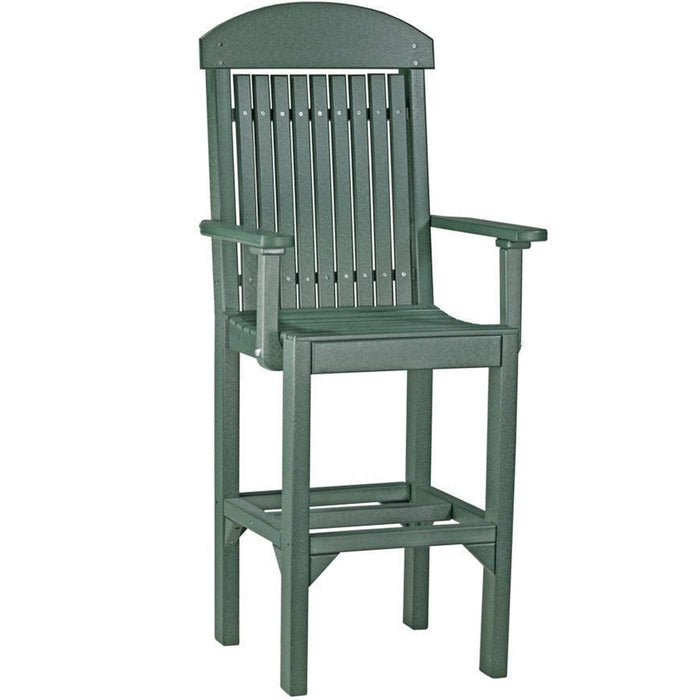 LuxCraft LuxCraft Recycled Plastic Captain Chair With Cup Holder Green / Bar Chair Chair PCCBG