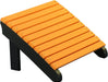 LuxCraft LuxCraft Recycled Plastic Deluxe Adirondack Footrest Tangerine On Black Adirondack Deck Chair PDAFTB