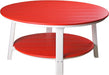 LuxCraft LuxCraft Recycled Plastic Deluxe Conversation Table Red on White Accessories PDCTRW