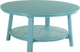 LuxCraft LuxCraft Recycled Plastic Deluxe Conversation Table With Cup Holder Aruba Blue Conversation Table PDCTAB