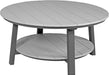 LuxCraft LuxCraft Recycled Plastic Deluxe Conversation Table With Cup Holder Dove Gray on Slate Conversation Table PDCTDGS