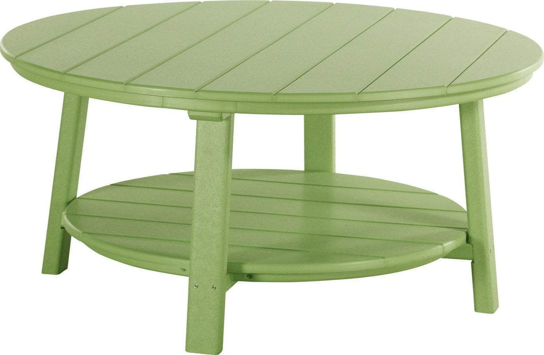 LuxCraft LuxCraft Recycled Plastic Deluxe Conversation Table With Cup Holder Lime Green Conversation Table PDCTLG