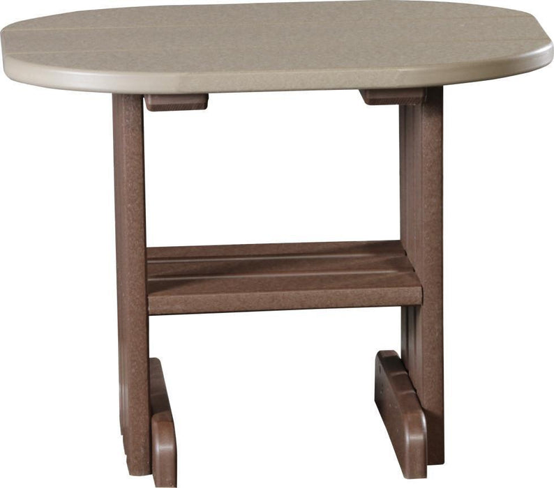 LuxCraft LuxCraft Recycled Plastic End Table Weather Wood on Chestnut Brown Accessories PETWWCBR