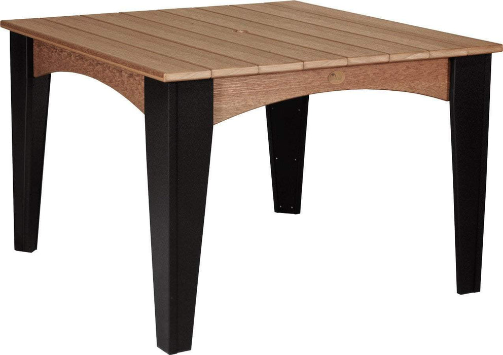 LuxCraft LuxCraft Recycled Plastic Island Dining Table Antique Mahogany on Black Tables IDT44SAMB