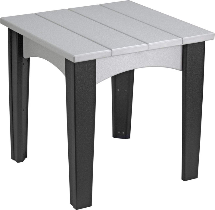 LuxCraft LuxCraft Recycled Plastic Island End Table Dove Gray on Black Accessories IETDGB