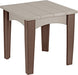 LuxCraft LuxCraft Recycled Plastic Island End Table Weather Wood on Chestnut Brown Accessories IETWWCBR