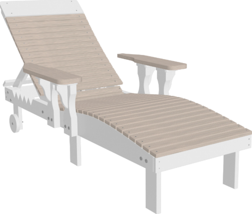 LuxCraft LuxCraft Recycled Plastic Lounge Chair Birch On White Adirondack Deck Chair PLCCBIRCHW