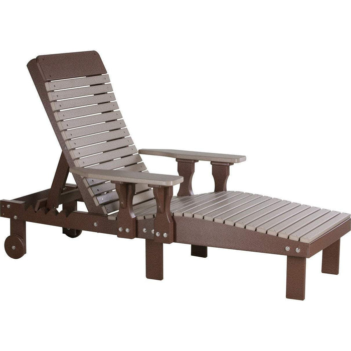 LuxCraft LuxCraft Recycled Plastic Lounge Chair Chestnut Brown Adirondack Deck Chair PLCCBR