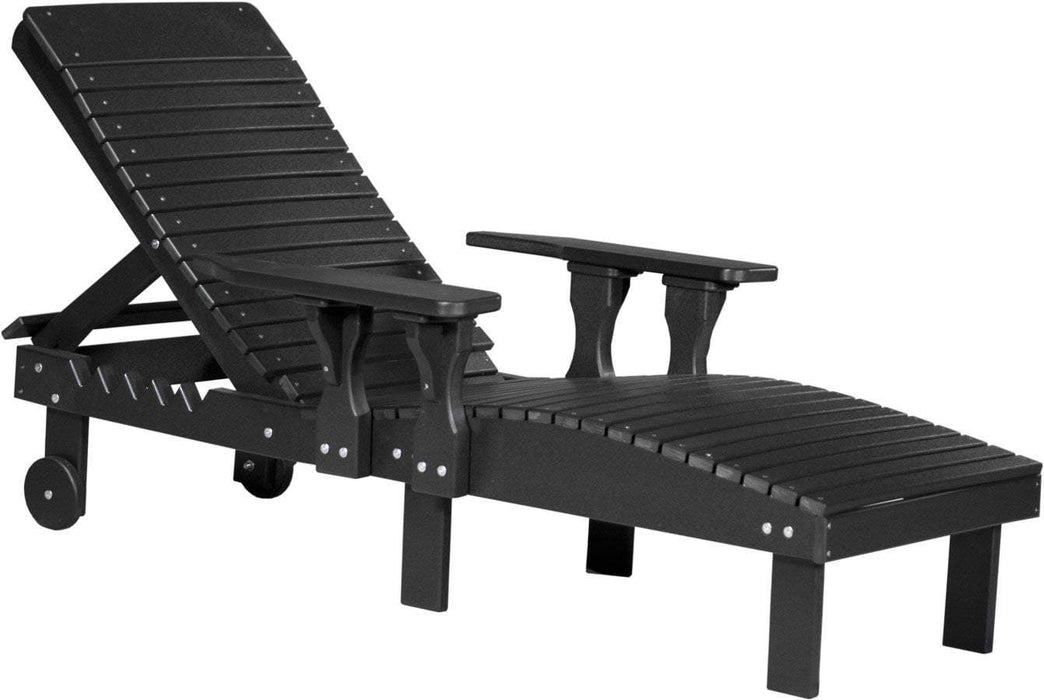 LuxCraft LuxCraft Recycled Plastic Lounge Chair With Cup Holder Adirondack Deck Chair