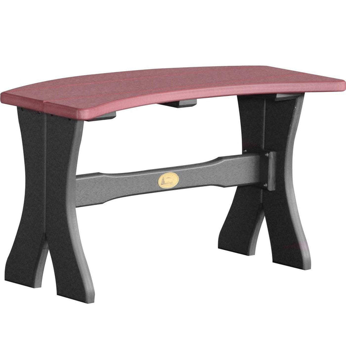 LuxCraft LuxCraft Recycled Plastic Table Bench Cherrywood On Black / 28" Bench P28TBCWB