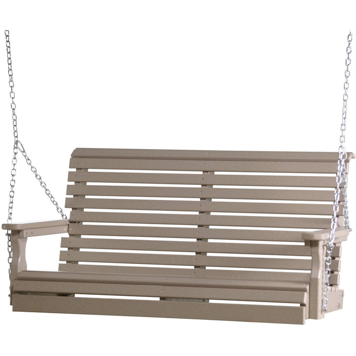 LuxCraft LuxCraft Rollback 4ft. Recycled Plastic Porch Swing Weatherwood Porch Swing 4PPSWW