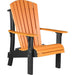 LuxCraft LuxCraft Royal Recycled Plastic Adirondack Chair Tangerine On Black Adirondack Deck Chair RACTB