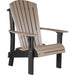 LuxCraft LuxCraft Royal Recycled Plastic Adirondack Chair Weatherwood On Black Adirondack Deck Chair RACWWB