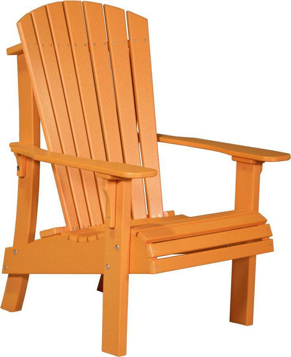 LuxCraft LuxCraft Royal Recycled Plastic Adirondack Chair With Cup Holder Tangerine Adirondack Deck Chair RACT