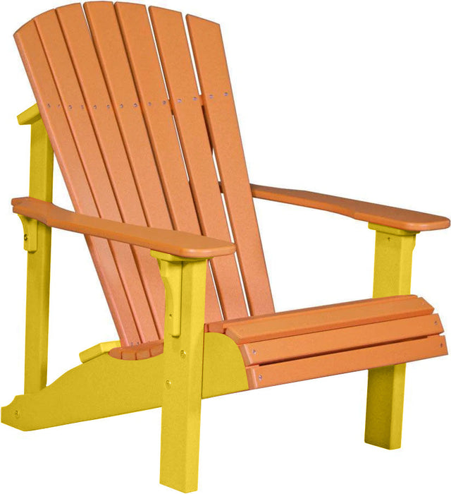 LuxCraft LuxCraft Tangerine Deluxe Recycled Plastic Adirondack Chair With Cup Holder Adirondack Deck Chair