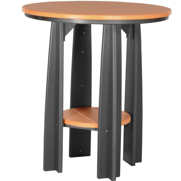 LuxCraft LuxCraft Tangerine Recycled Plastic 36" Balcony Table Tangerine On Black Tables PBATTB