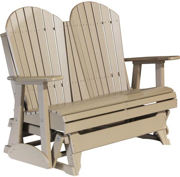 LuxCraft LuxCraft Weatherwood 4 ft. Recycled Plastic Adirondack Outdoor Glider Weatherwood Adirondack Glider 4APGWW