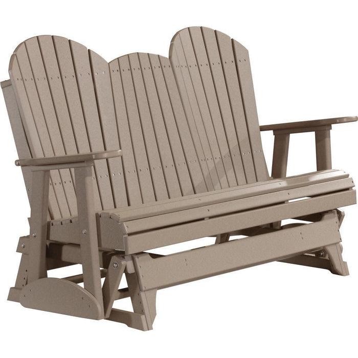 LuxCraft LuxCraft Weatherwood 5 ft. Recycled Plastic Adirondack Outdoor Glider Weatherwood Adirondack Glider 5APGWW