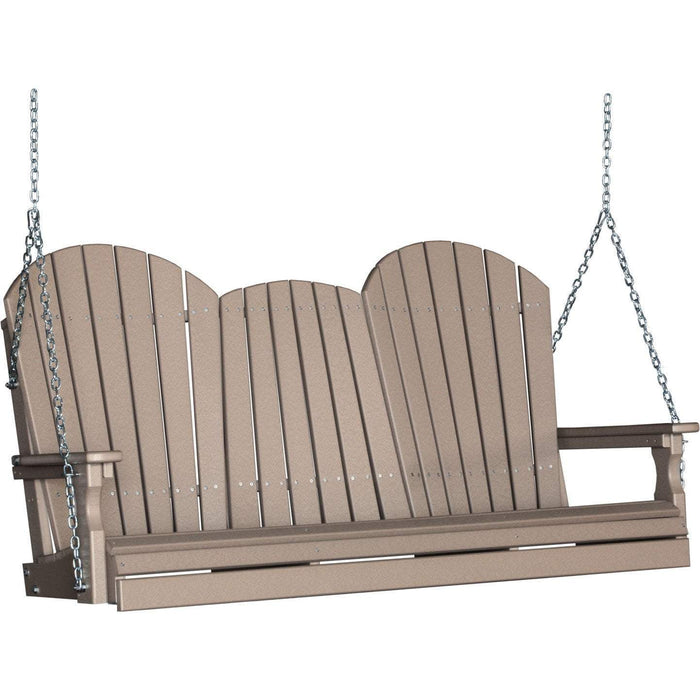 LuxCraft LuxCraft Weatherwood Adirondack 5ft. Recycled Plastic Porch Swing Weatherwood / Adirondack Porch Swing Porch Swing 5APSWW