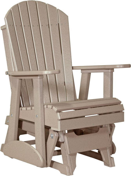 LuxCraft LuxCraft Weatherwood Adirondack Recycled Plastic 2 Foot Glider Chair Weatherwood Glider Chair 2APGWW