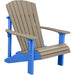 LuxCraft LuxCraft Weatherwood Deluxe Recycled Plastic Adirondack Chair Weatherwood on Blue Adirondack Deck Chair PDACWWBL