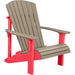 LuxCraft LuxCraft Weatherwood Deluxe Recycled Plastic Adirondack Chair With Cup Holder Adirondack Deck Chair