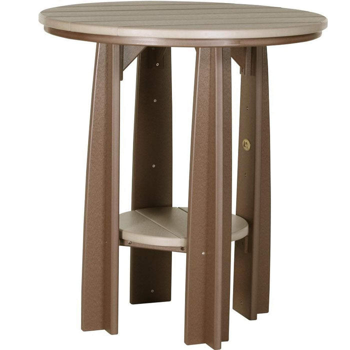 LuxCraft LuxCraft Weatherwood Recycled Plastic 36" Balcony Table Weatherwood On Chestnut Brown Tables PBATWWCBR