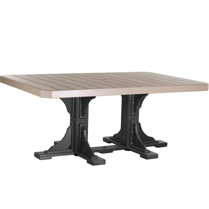 LuxCraft LuxCraft Weatherwood Recycled Plastic 4x6 Rectangular Table Weatherwood On Black / Bar Tables P46RTBWWB