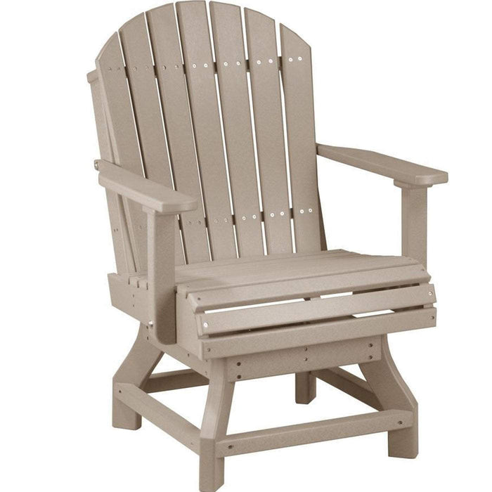 LuxCraft LuxCraft Weatherwood Recycled Plastic Adirondack Swivel Chair Weatherwood / Bar Chair Adirondack Chair PASCBWW